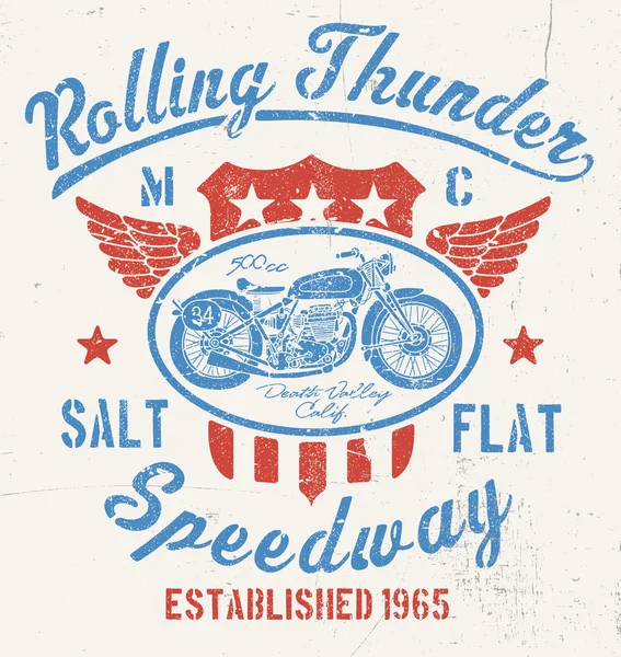 Rolling thunder vintage Moto afbeelding — Stockvector