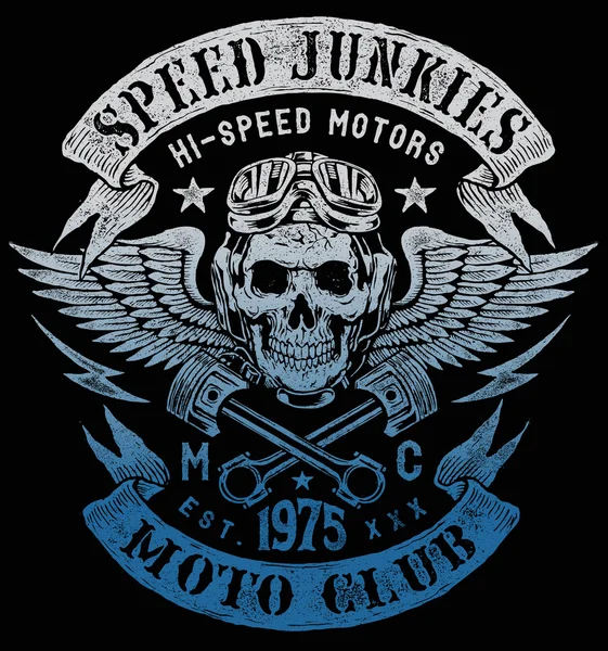 Hız junkies vintage design motosiklet — Stok Vektör