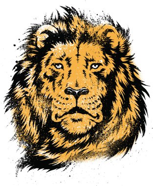Aslan baş stencil vektör