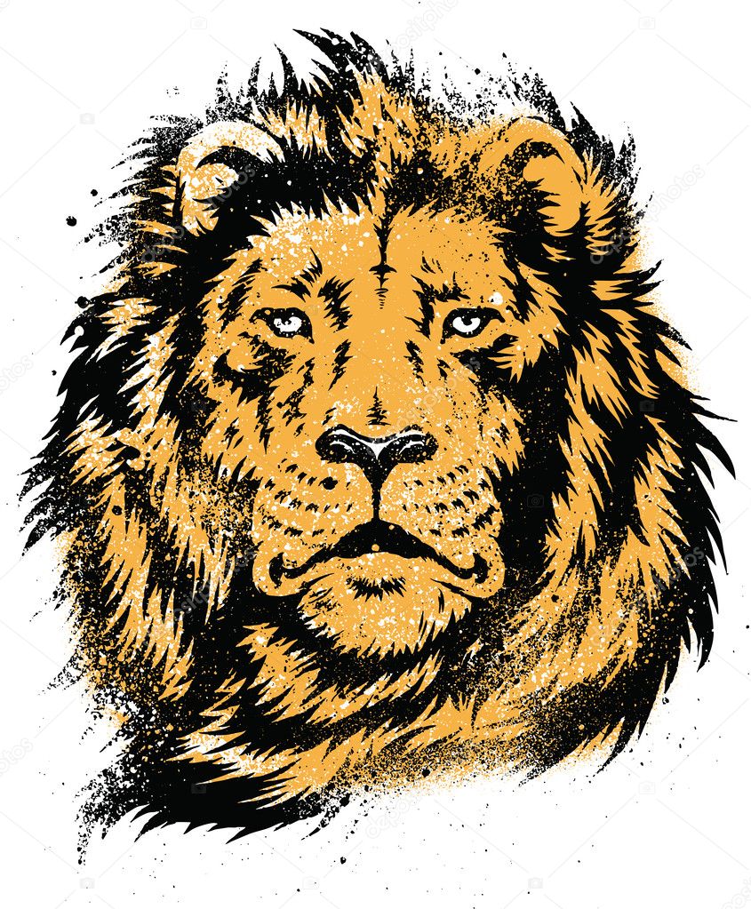 Lion Head Stencil Vector