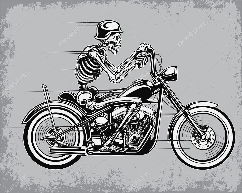 190 Skeleton On Motorcycle Tattoo Drawings Illustrations RoyaltyFree  Vector Graphics  Clip Art  iStock