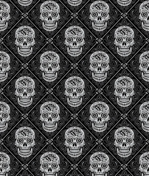 Jour des morts motif sans couture — Image vectorielle