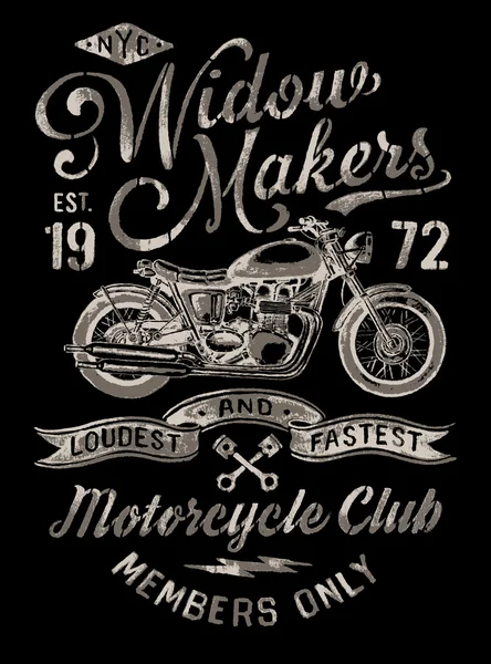 Gráfico de motocicleta vintage pintado a mano — Vector de stock