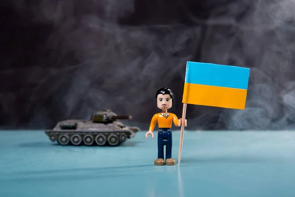 Russian Flag with Lego Tank · Creative Fabrica