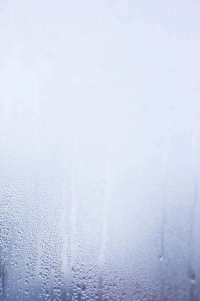 Agua Sobre Vidrio Gotas Lluvia Sobre Vidrio Antecedentes Ventana Azul — Foto de Stock