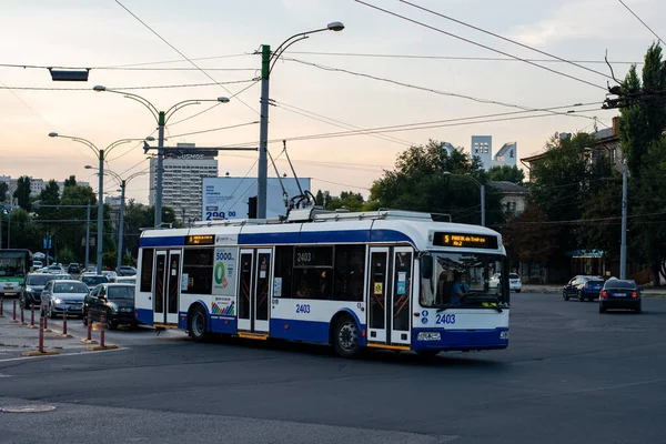 Chisinau Moldova September 2021 Trolleybus Rtec 62321 Bkm 2403 Riding — Stock Photo, Image