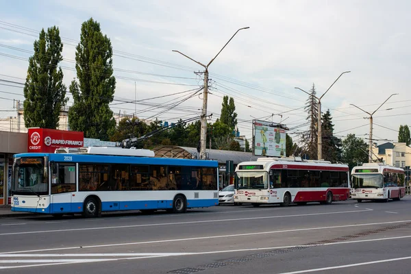 Balti Moldova September 2021 Trolleybussen Dnipro T203 Maz 2028 Bkm — Stockfoto