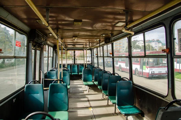 Neon lights around an ikarus 260 bus