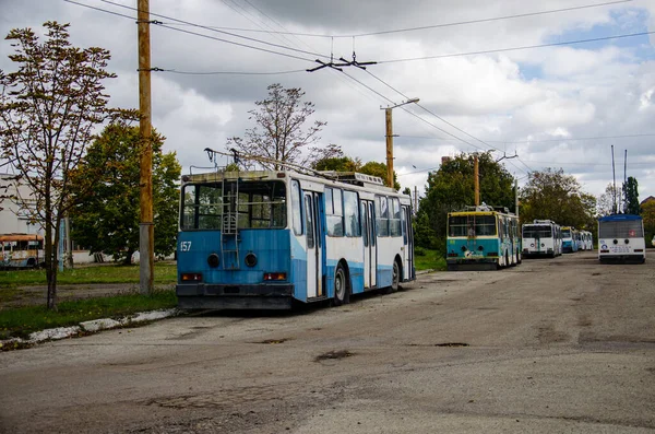 Ivano Frankivsk Ukraine Październik 2017 Trolejbusy Skoda 14Tr 155 Yumz — Zdjęcie stockowe