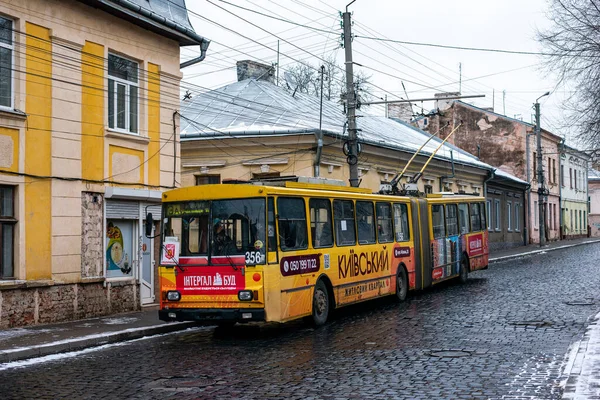 Чернивци Украина Декабря 2021 Года Троллейбус Шкода 15Tr 356 Экс — стоковое фото
