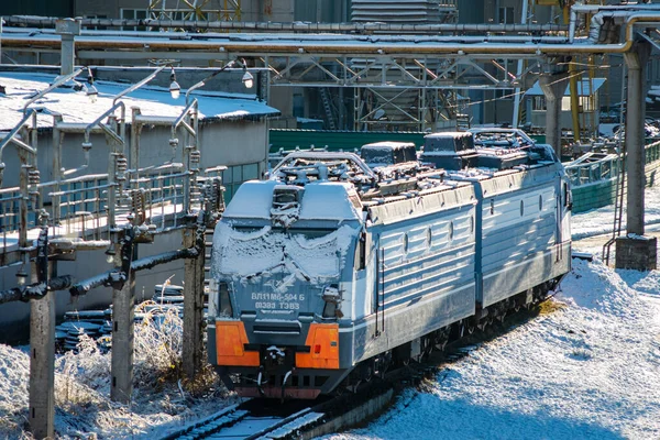 Lviv Ucrânia Dezembro 2021 Locomotiva Vl11M6 504 Lviv — Fotografia de Stock