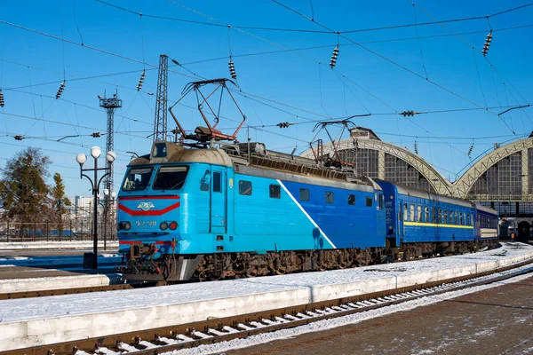 Lviv Ucrânia Dezembro 2021 Locomotiva Chs2 581 Lviv — Fotografia de Stock