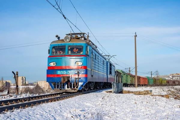 Lviv Ucrânia Dezembro 2021 Locomotiva Vl10 1310 Lviv — Fotografia de Stock