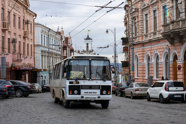 Chernivtsi Ucrania Febrero 2022 Autobús Paz 4234 Caballo Con Los —  Fotos de Stock