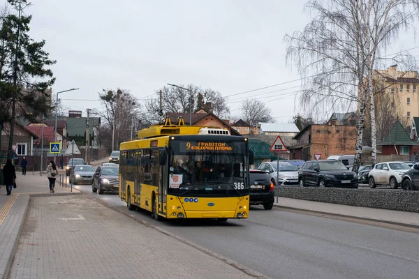 Chernivtsi Ukraine Février 2022 Trolleybus Dnipro T203 Maz 386 Cheval — Photo