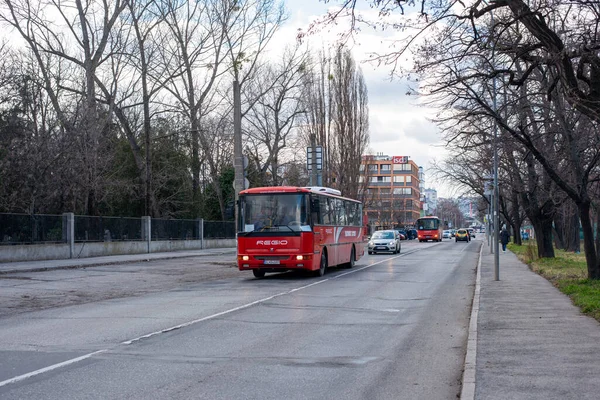 Братислава Словаччина Лютого 2022 Року Автобус Кароза C954 1390 Їде — стокове фото