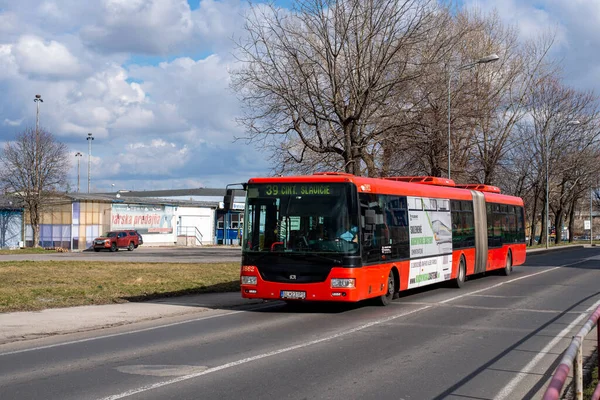 Bratislava Slovaquie Février 2022 Bus Sor Circulation Dans Les Rues — Photo