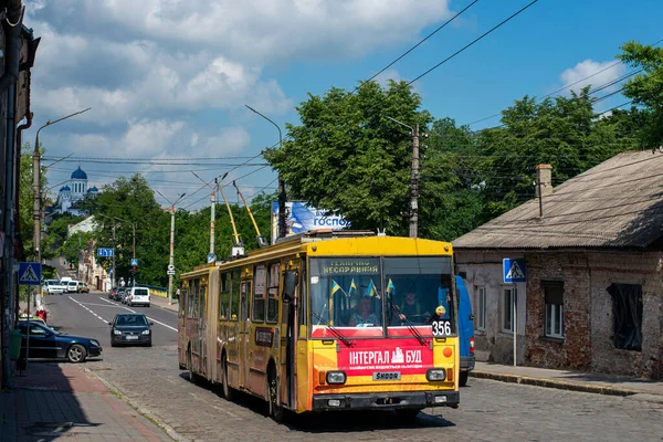 Chernivtsi Ουκρανια Ιουνίου 2022 Trolleybus Skoda 15Tr 356 Πρώην Μπρατισλάβα — Φωτογραφία Αρχείου