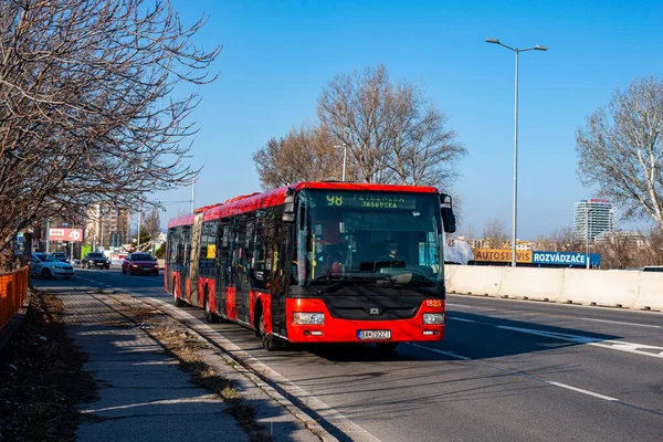 Bratislava Slovakia March 2022 Bus Sor City 1823 Riding Passengers — Stock Photo, Image