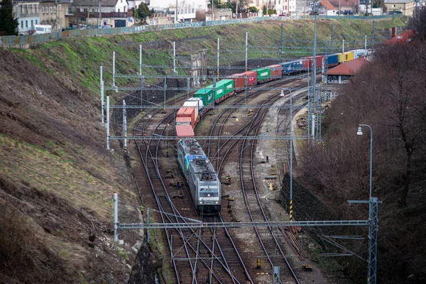 Bratislava Slovakia March 2022 Locomotive Bombardier Traxx F140 186 370 — Stockfoto