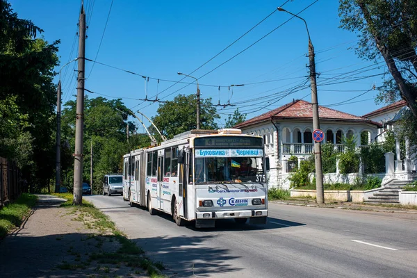 Chernivtsi Ukraine August 2022 Trolleybus Skoda 15Tr 375 Zlin 366 — Photo