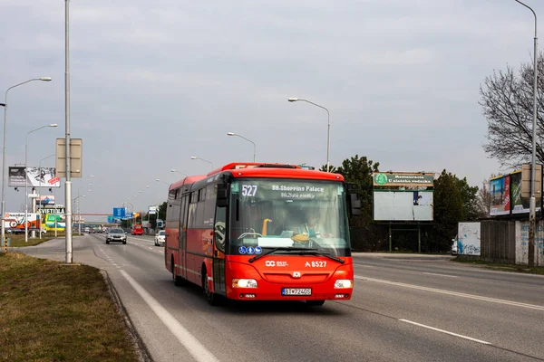 Bratislava Slovakia March 2022 Bus Sor 8527 Riding Passengers Streets — 스톡 사진