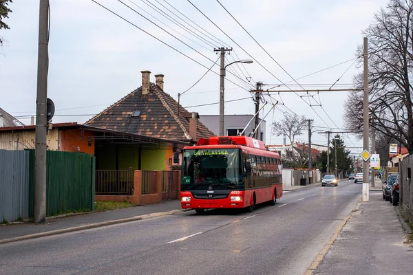 Bratislava Slovakia March 2022 Trolleybus Skoda 30Tr Sor 6020 Riding — Stockfoto