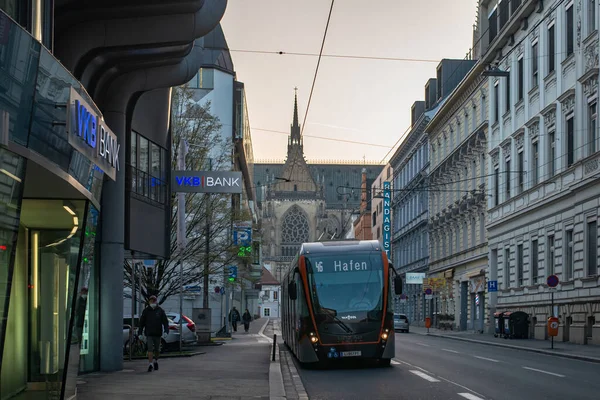 Linz Österrike Mars 2022 Trolleybus Van Hool Utsökt Stad 227 — Stockfoto