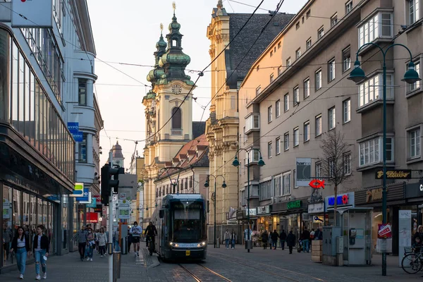 Linz Österreich März 2022 Straßenbahn Bombardier Flexity Outook 072 Mit — Stockfoto
