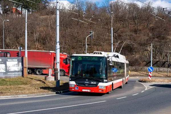 Brno République Tchèque Février 2022 Trolleybus Skoda 31Tr Sor 3632 — Photo