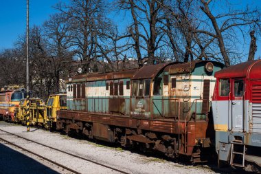 BRATISLAVA, SLOVAKIA 13 Mart 2022. Lokomotif CKD 771 # 771 001-5 Bratislava Nakliye Müzesi.