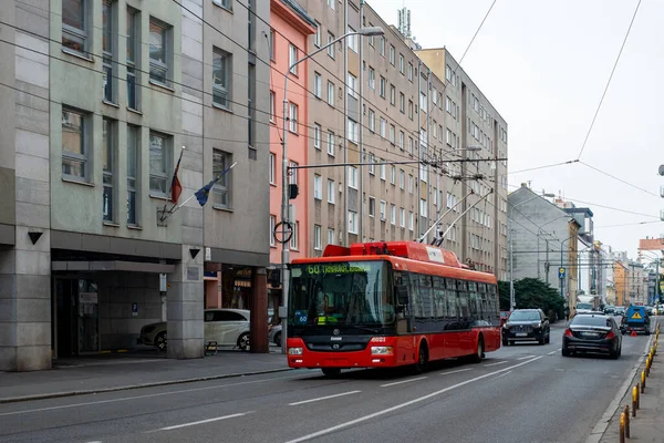 Bratislava Slovaquie Mars 2022 Trolleybus Skoda 30Tr Sor 6021 Cheval — Photo