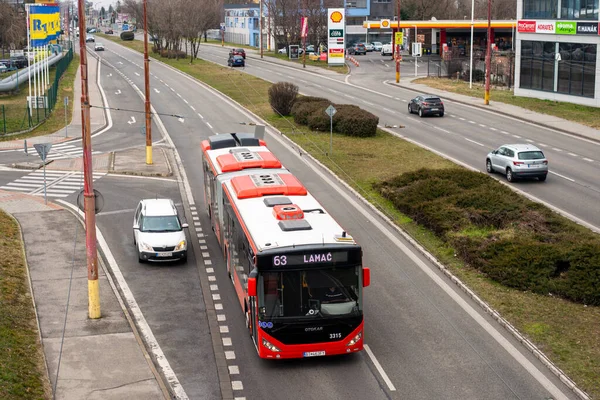 Bratislava Slovakia March 2022 Bus Otokar Kent 3315 Riding Passengers — Stock Photo, Image