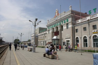 Ulaanbaatar main railway station clipart