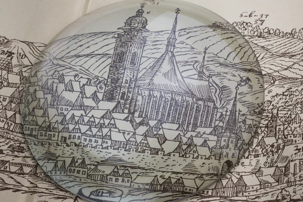 Alter Plan von Kutna hora, einer antiken Stadt in der Tschechischen Republik, — Stockfoto