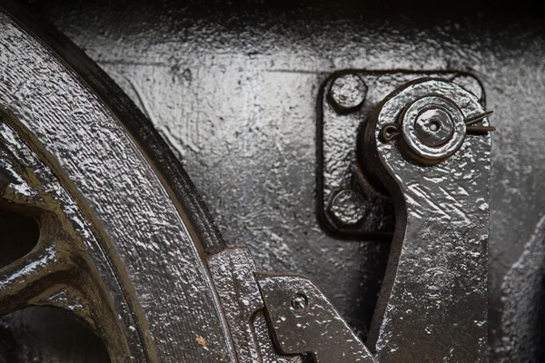 Close up of a wheel of a steam locomotive — Stock Photo, Image