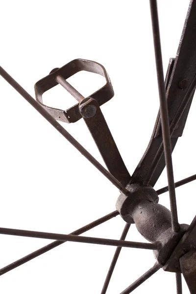Close up on a pedal of a historical bicycle Stock Image