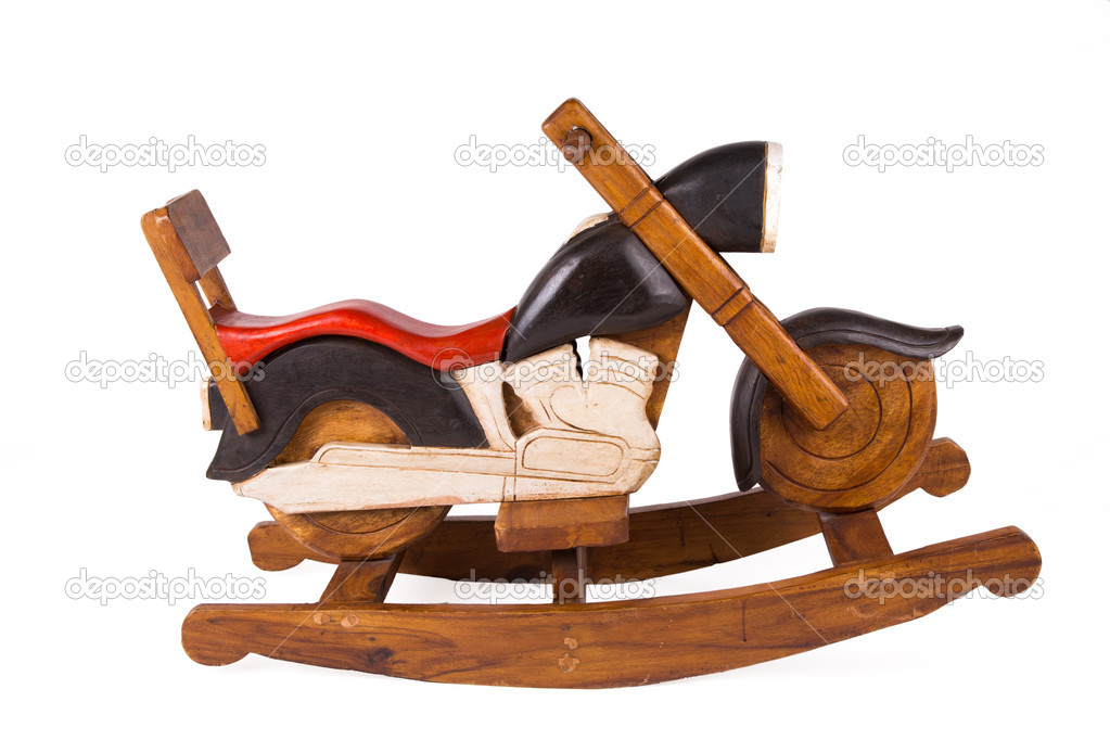wooden rocking motorbike
