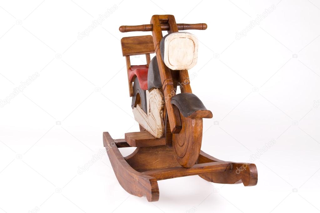 wooden rocking motorbike