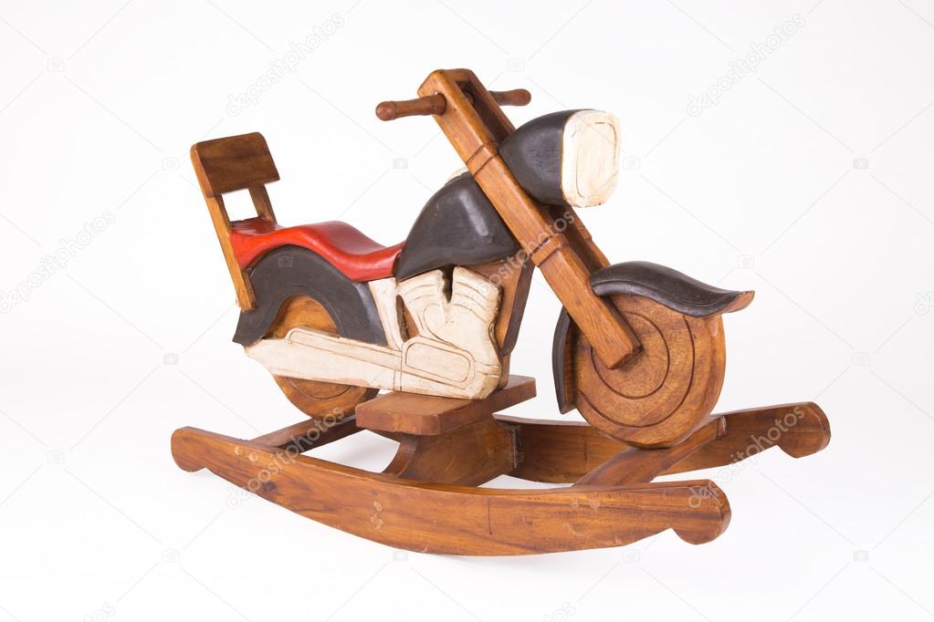 wooden rocking motorbike