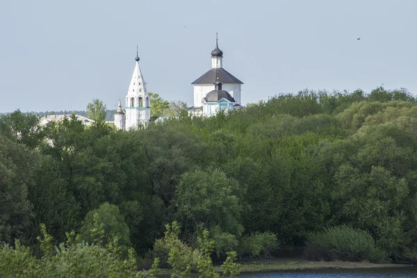 A templom az erdőben az orosz országban — Stock Fotó