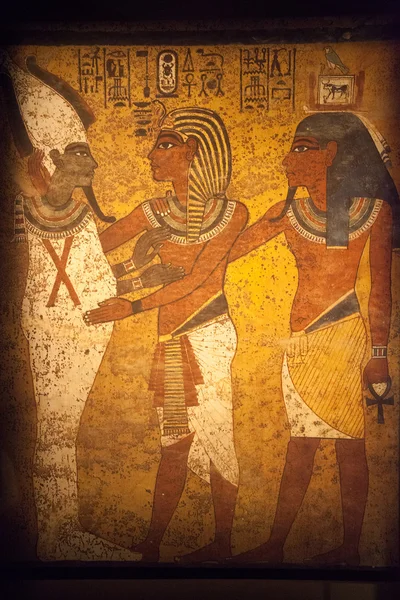 Egyptische muur muurschildering — Stockfoto