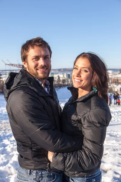 Paar in de winter Stockfoto
