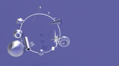 Gümüş ve çok peri geometrik şekiller, soyut arkaplan. Posterler, duvar kağıtları ya da fotokopi alanı için güzel bir fütüristik tasarım. Sancak 3d görüntüleme.
