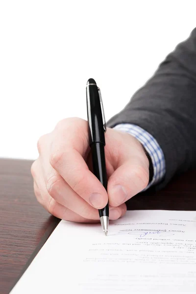 Signing document Stock Picture