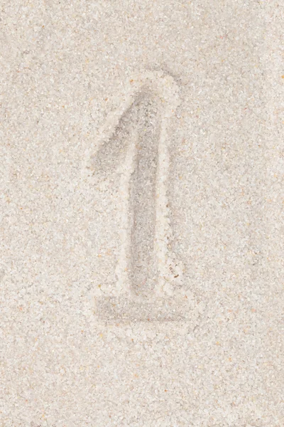 Concept backgrounds - Numbers on sand — Stock Photo, Image