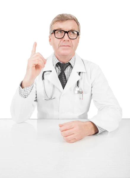 Doctor at his working desk having some idea — Stock Photo, Image