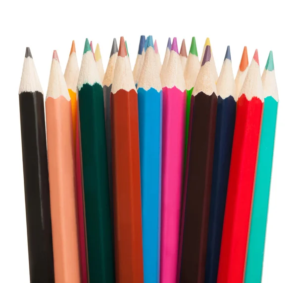 Art tools - color pencils on white background — Stock Photo, Image