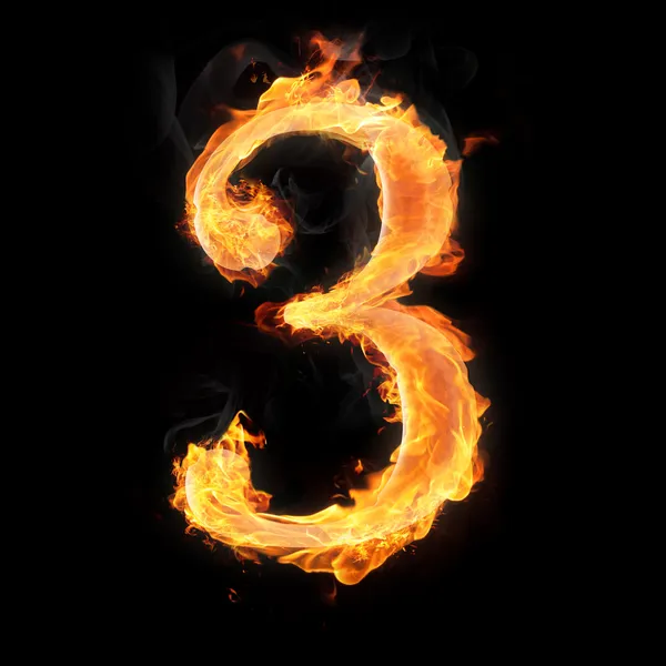 Numbers and symbols on fire — Stock Photo, Image