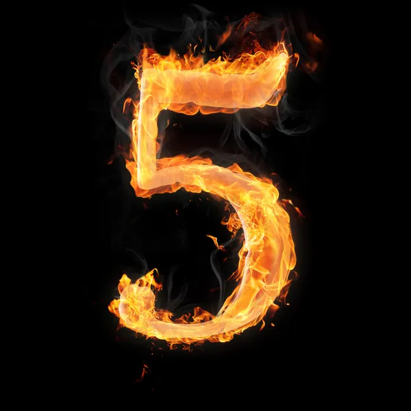 Numbers and symbols on fire — Stock Photo, Image
